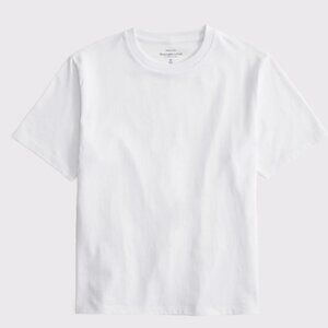 abercrombie and fitch white t shirt soft a&f essentials